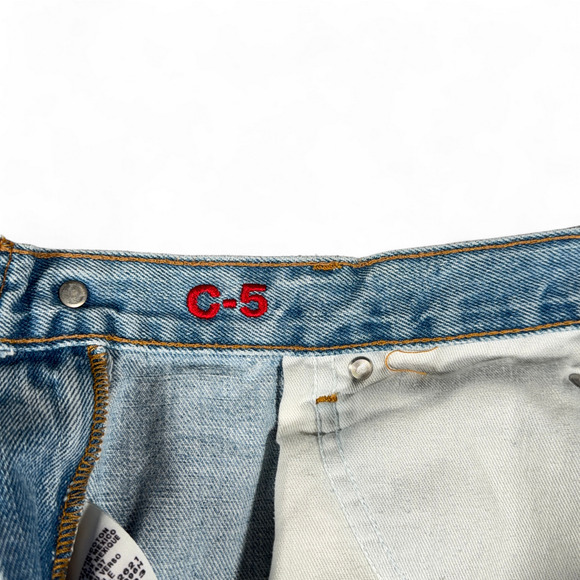 Vintage Ralph Lauren Polo Jean Shorts Mens 33 Blue Denim Baggy Carpenter Y2K - Picture 4 of 10